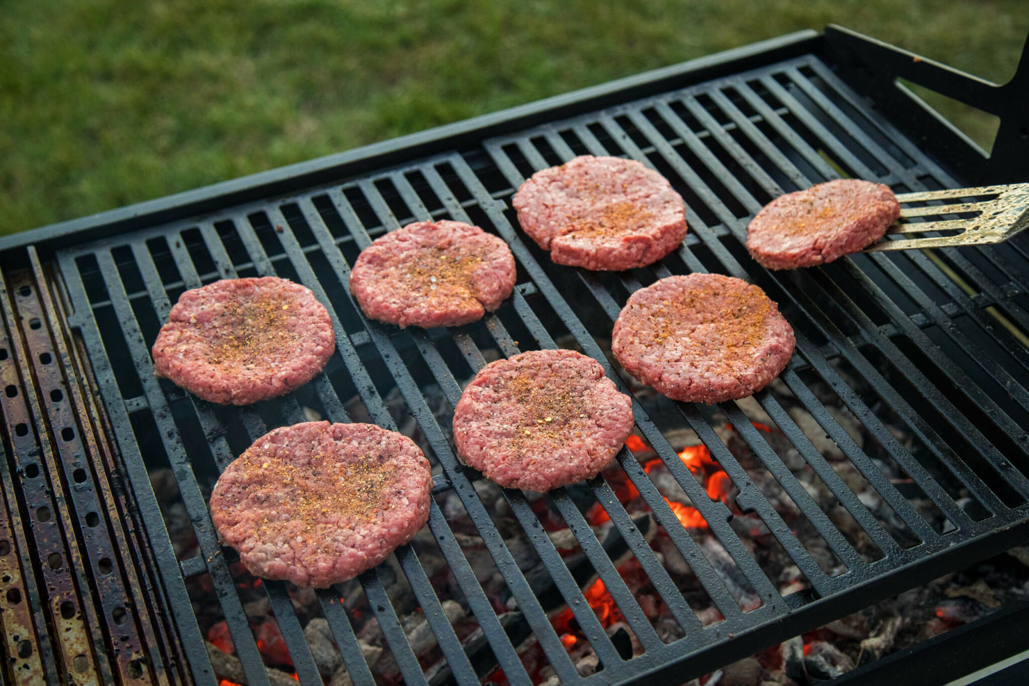 Hamburgers on a grill