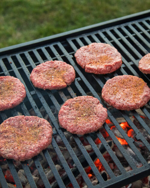 Hamburgers on a grill