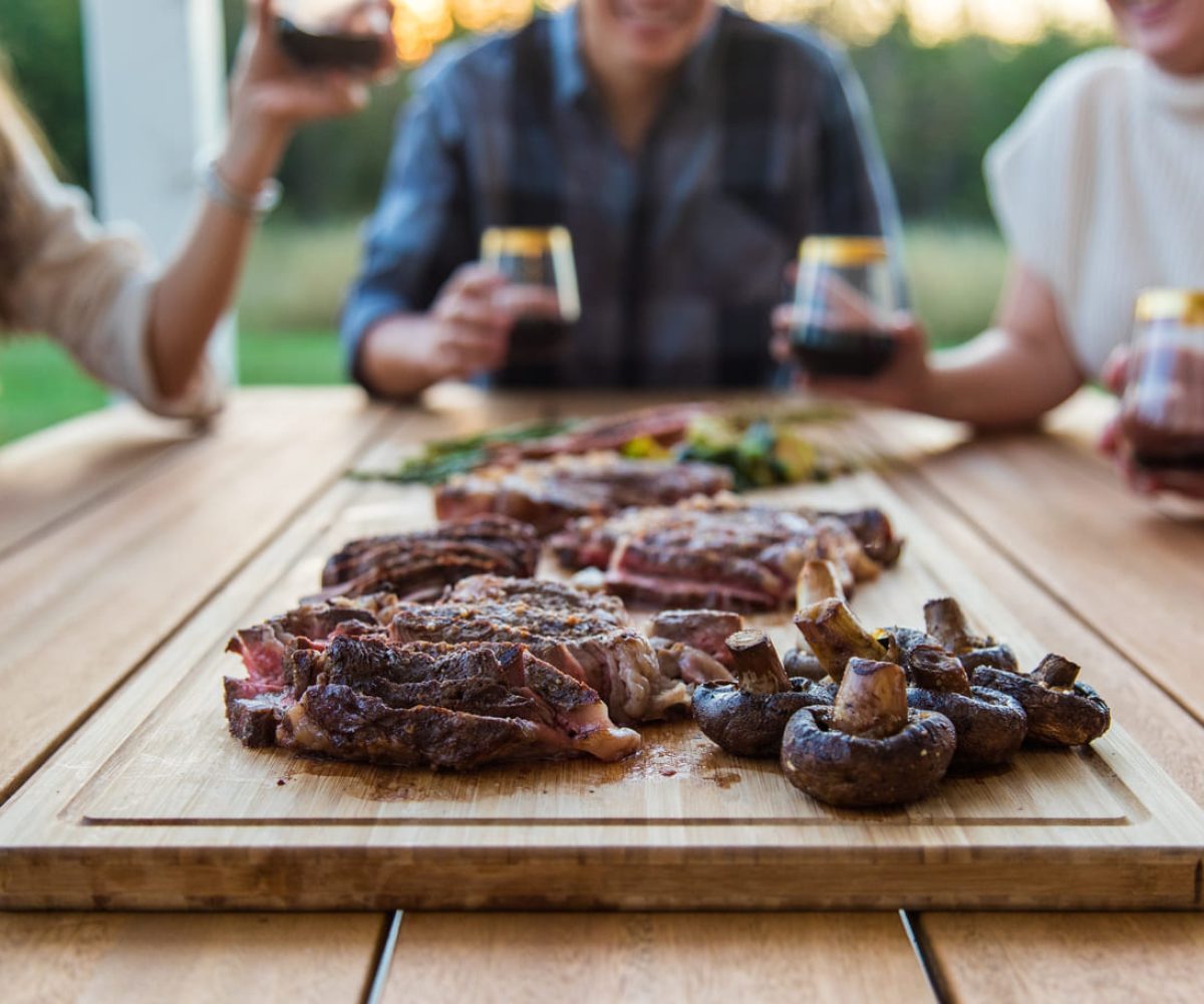 Grilled Dismal River Beef Steaks on a Platter